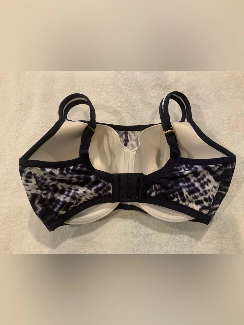 Natori Navy and White Animal Print Bra